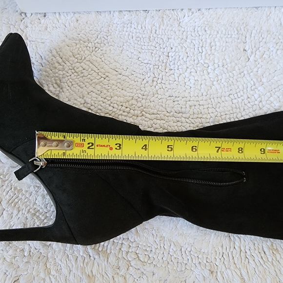 BD black overknee boot suede-feeling elastic size 6.5 Preowned excellent - Picture 8 of 13